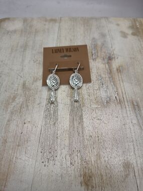 Laney Wilson Western Silver Tassel Drop Earrings